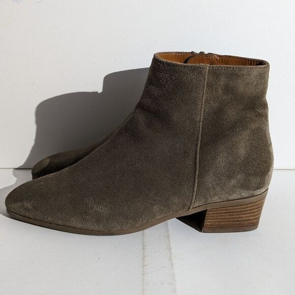 Aquatalia Fuoca Suede Stacked Heel Boots - Picture 1 of 11